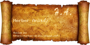 Herber Anikó névjegykártya
